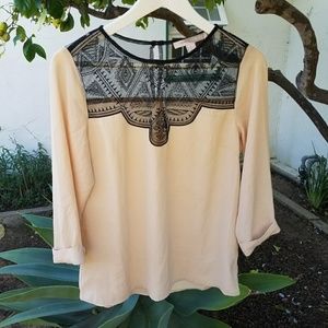 Art deco lace blouse XS